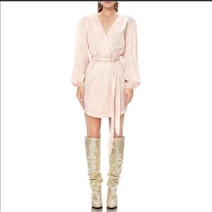 NWT AFRM Light Blush Mini Wrap Dress
